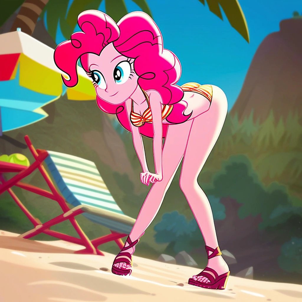 score_9, [g4_equestria_girls_show_accurate], [pinkie_pie_applejack_in_bikinis], [medium_sized_breasts], [medium_sized_butt], [riding_each_other_bent_over_from_behind_naughty], [beach], [full_body],